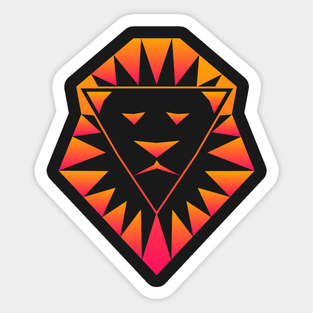 Trippy Psychedelic Rave Lion Sticker by MeatMan